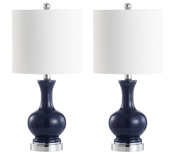 Cox 22" Glass/Metal LED Table Lamp - JONATHAN Y